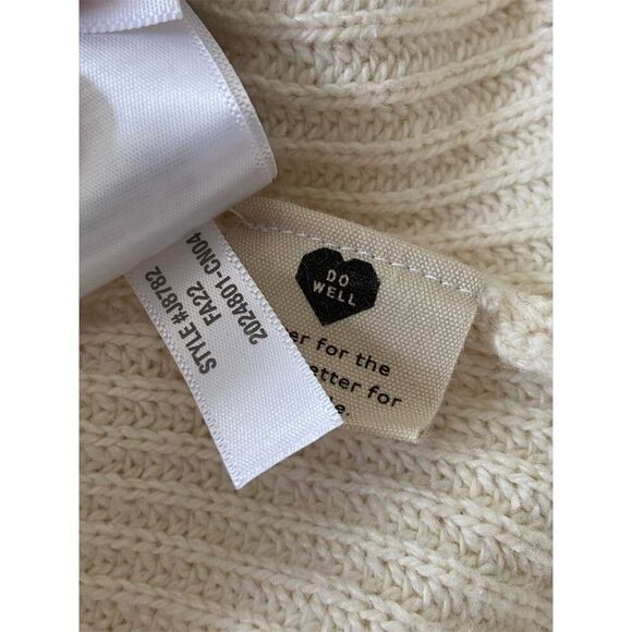 Madewell Ivory Patch Pocket Pullover Sweater Size S Long Sleeve Crew Neck - Picture 5 of 13